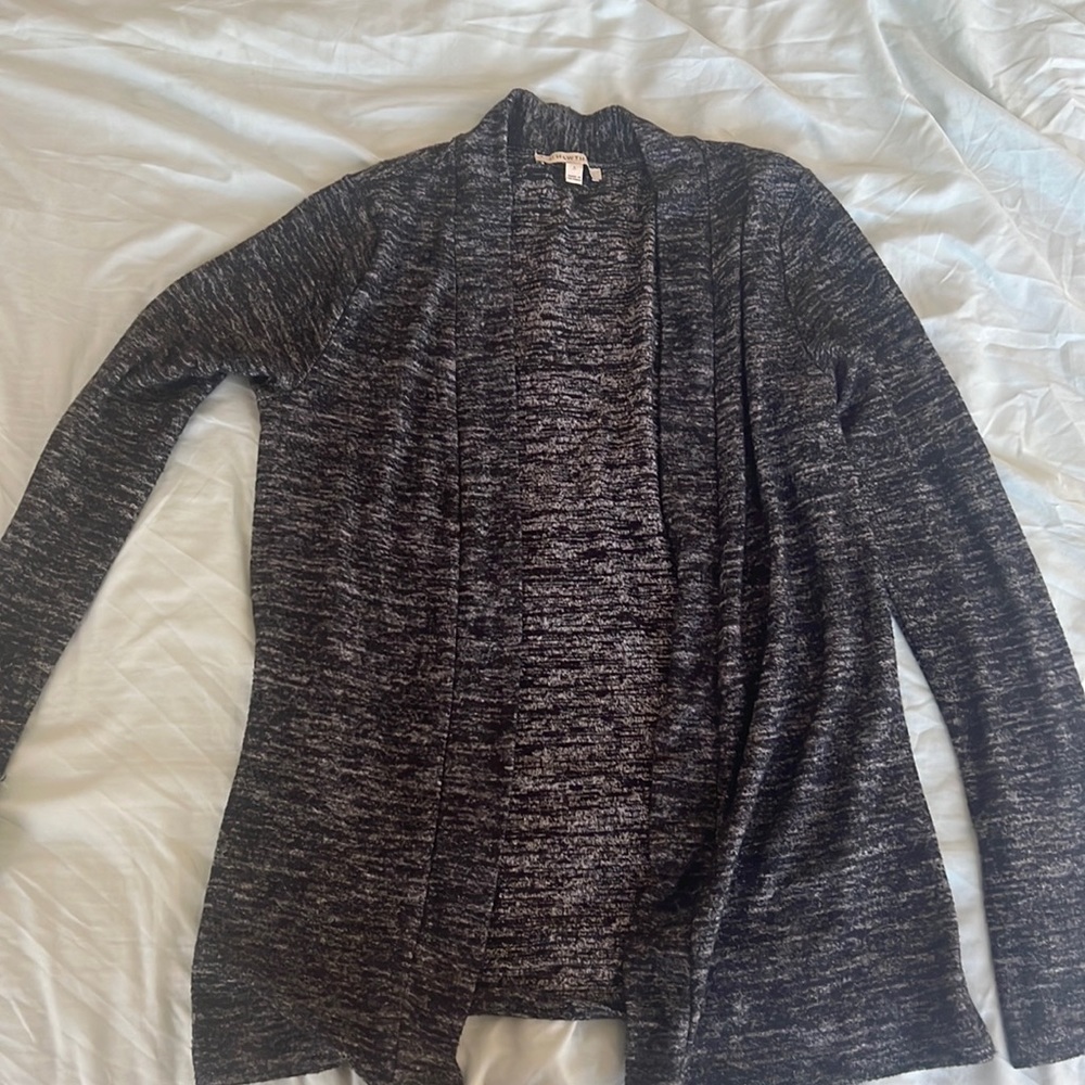 Grey and black soft cardigan. Size small.
